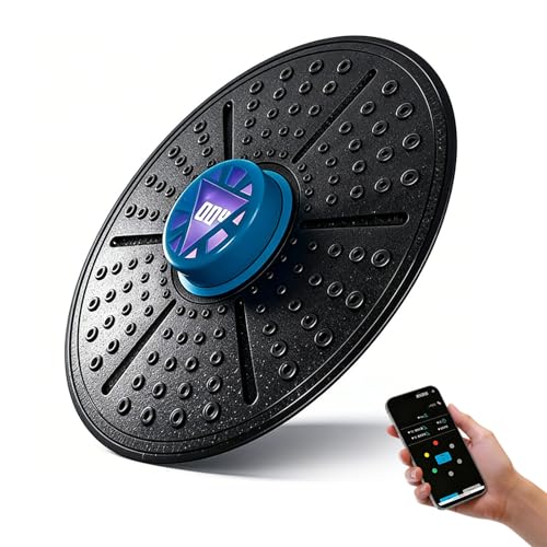 richigblosmum Smart Balance Board with Guide Lights & Real-Time Posture Correction, App-Controlled Fitness Trainer for Core Strength, Balance Training for All Ages