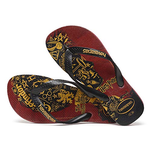 Chinelo, Havaianas, Harry Potter, Vermelho Apache/Preto, 43/44, Adulto Unissex