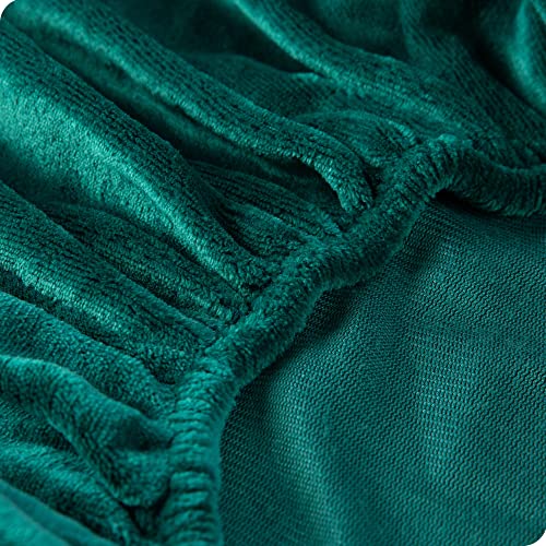 Micro Fleece Bed Sheet Set Twin Size,Velvet Plush Sheets And Pillowcase Set With Extra Deep Pockets, Extra Soft, No Pilling And Cozy Warmth For All Season (Twin,Green Color,3 Piece) #TOP5