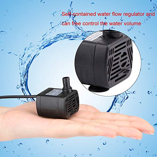 Image of Aquarium Water Pumps,driew Mini Submersible Water Pump, DC 5.5-12V 5V 9V 12V Brushless Waterproof Pumps for Pond Aquarium with 4.5 Feet Cord, 200L /H (1)