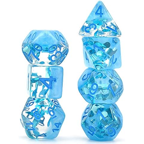 Summer Dice Set Polyhedral DND Dice for Dungeons and Dragons, Pathfinder, Shadowrun,D&D,RPG & Role Palying Game and Math Teaching(Blue) Cover