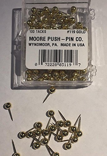 1/8 Inch Map Tacks - Gold