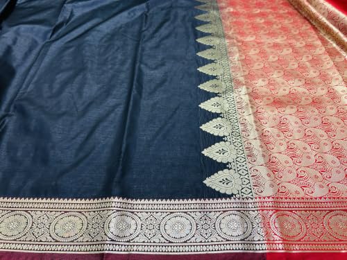 Image of Women's Glory Satin Silk Saree Plain Soft Shiny Elegant Party Traditional Ethnic