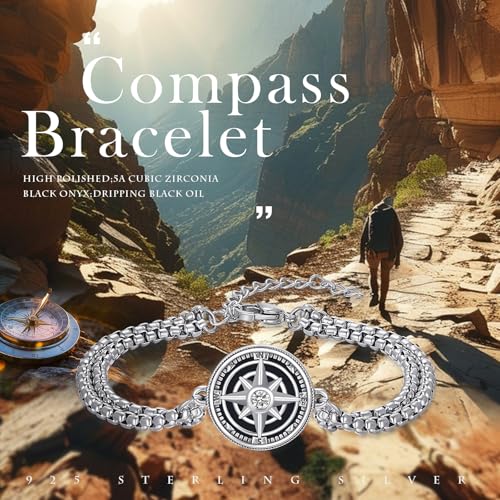 Pulsera Compass en Plata 925 con Nudo Celta miniatura 6