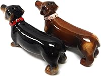 Vista 2 de Pacific Giftware Loveable Cute Kissing Dachshunds - Juego de salero y pimentero