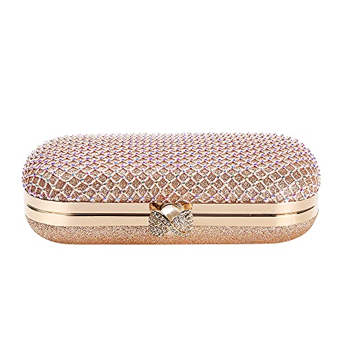 Image of M106 Glitter Clutch Purse For Women Sparkly evening bags Prom Party Handbag Rose Gold
