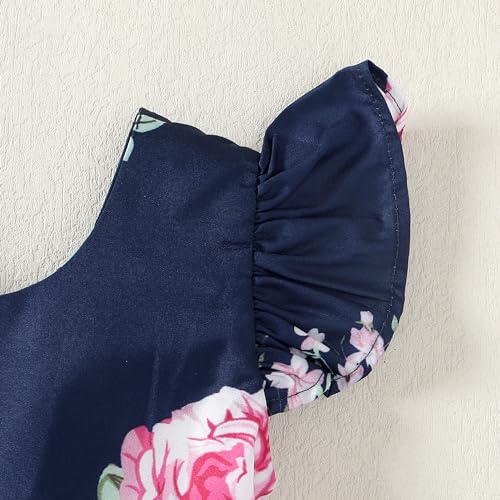 LYSMuch Toddler Baby Girl Solid Color Ruffle Backless A-Line Hem Tie Dresses3