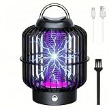 Bug Zapper Outdoor & Indoor, 2200V Electric Fly Zapper Rechargeable Cordless Mosquito Zapper with 8H Battery Life, Portable Physical Insect Trap Fly Trap for Home, Patio, Kitchen, Garden, USB Charging