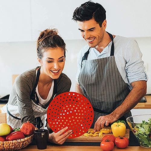 Qianduo Pacote com 2 forros reutilizáveis para fritadeira a ar, forros de silicone para fritadeira a