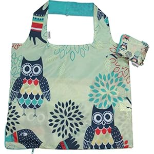 Chilino Uil groen opvouwbare herbruikbare tas / milieuvriendelijk / hoge draagkracht en inhoud, polyester, 47 x 41 cm
