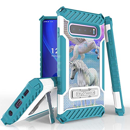 Military Grade Shockproof Hybrid Cover Dual Layer Case w/Stand Compatible with Samsung Galaxy S10 Plus - Pegasus and Unicorn Military Grade Shockproof Hybrid Cover Dual Layer Case w/Stand Compatible with Samsung Galaxy S10 Plus - Pegasus and Unicorn