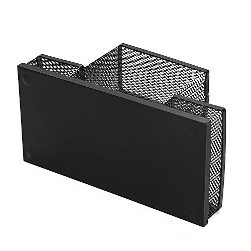 Pen Holder Metal Wire Mesh Pencil Container 4 Divided Compartments Home Office Supplies Desktop Accessory Organizer Storage Anti-Slip Pen Basket For Pen Paper Clips Stapler #TOP4