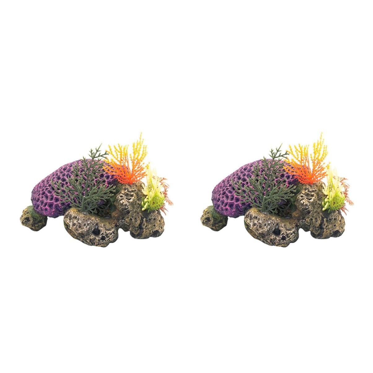Toyvian 2 Pièces Ornement de Décoration Aquarium Artificiel Décor de Tortue Réaliste pour Réservoir de Poissons pour de Votre Aquariophilie