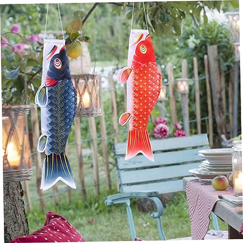 SUPVOX 6 Peças Bandeiras Decoração De Jardim Japonês Meias De Vento Pingentes Japoneses Biruta Peixe