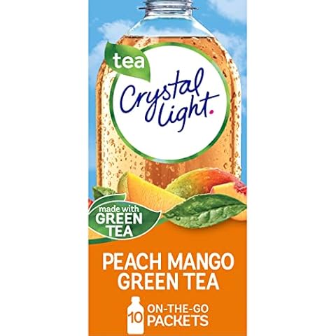 Crystal Light Peach Mango Green Tea Naturally Flavored Powdered Drink Mix, 10 ct On-the-Go-Packets Cover