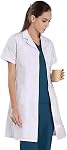 Nideen Coats de labo blanc Doctor Workwear - Unisex Lab Coat Scrubs Uniforme adulte pour femme