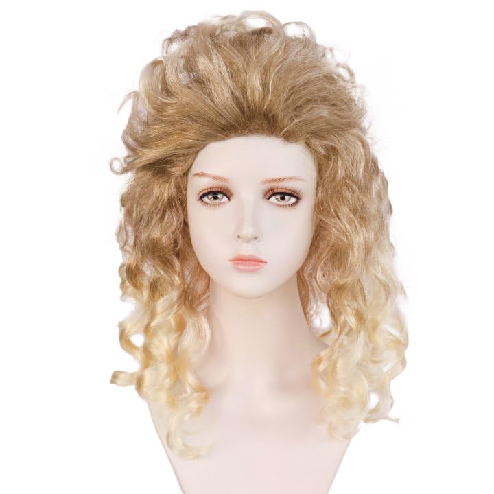 BEKIDER (+1 Hair Cap) Blonde Wig Curly 70s 80s Wigs Women Long Blonde Wavy Wigs 80s Costume Dirty Blond Synthetic Hair for Themed Party Carnival Outfit Fancy Dress Wig - Image 2