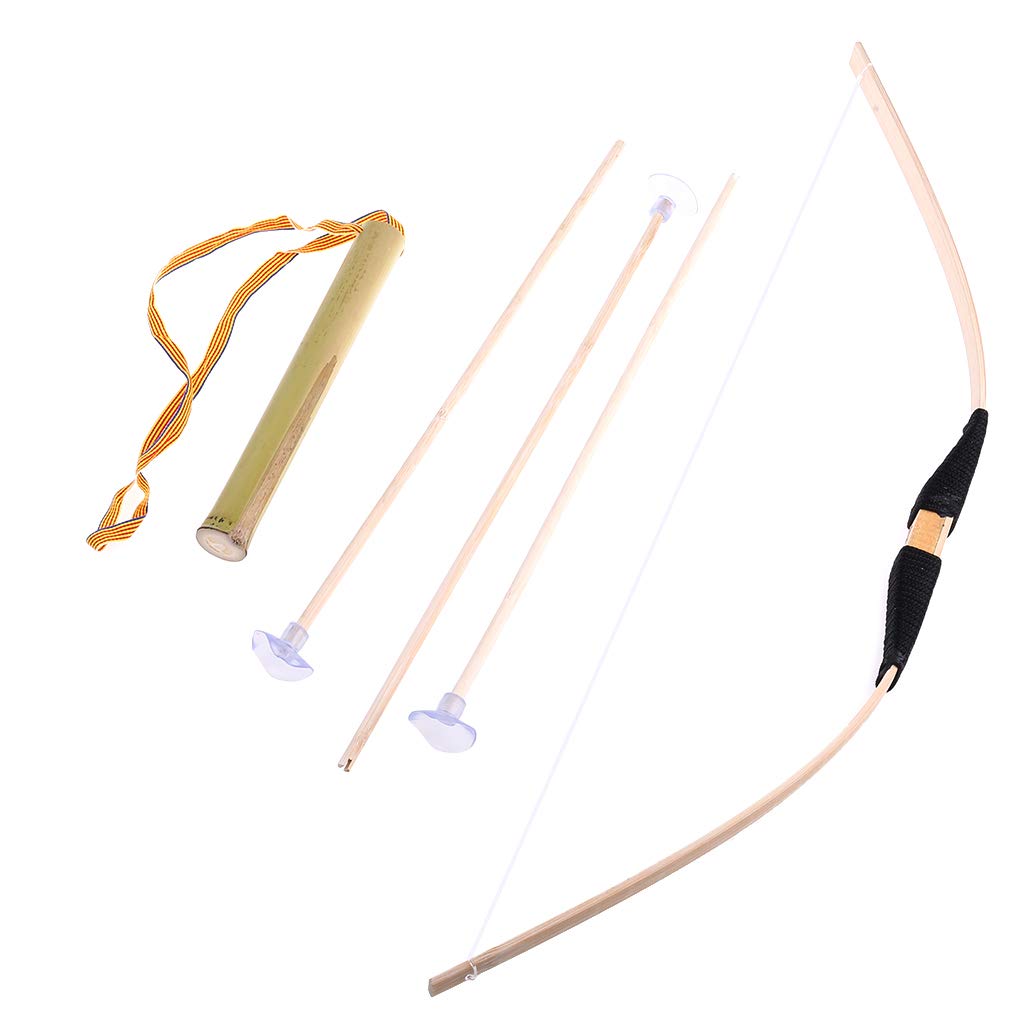 Safe Bamboo Bow and Arrow Toy Set Hero Cosplay Toy Outdoor Sports Kids Toys Craft Gift for Boys Children