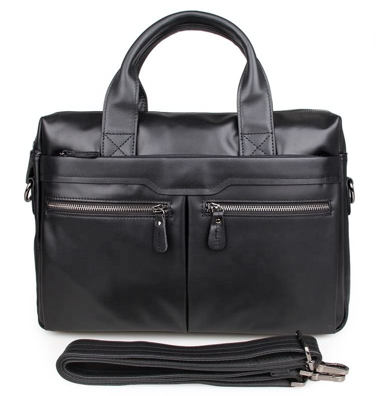 Mens Leather Business Laptop Bag, 15 Shoulder Bag Briefcase Leather Document Case2