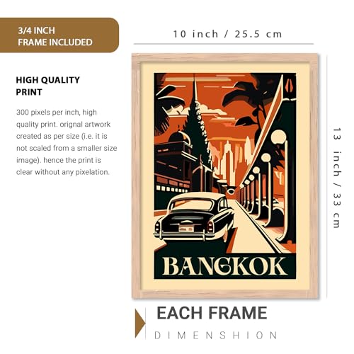 Image of kotart City view wall art poster with Frame for Home Decoration - Painting for Living Room Bedroom Office Wall hanging frames - (Pack of 6 Multicolor) (10x13 inch, F)