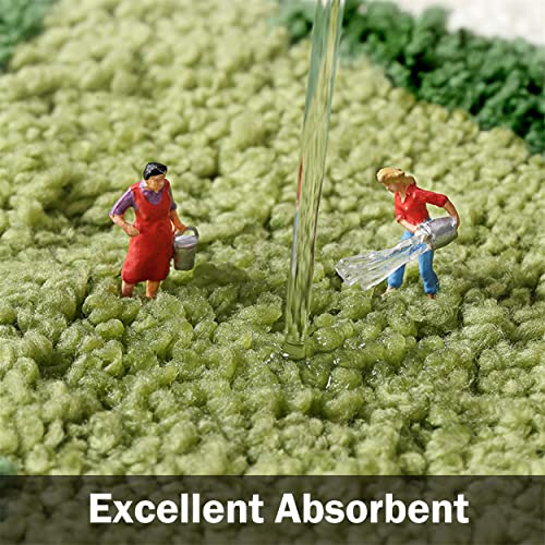 Thrilrug Monstera Leaf Area Rugs Non Slip Bath Mat Tufted Rug,Ultra Soft Washable Children Play Plant Leaves Shaped Kids Pets Floor Mat Carpet For Bedroom,Living Room Green 3.6'×4.7' #TOP7