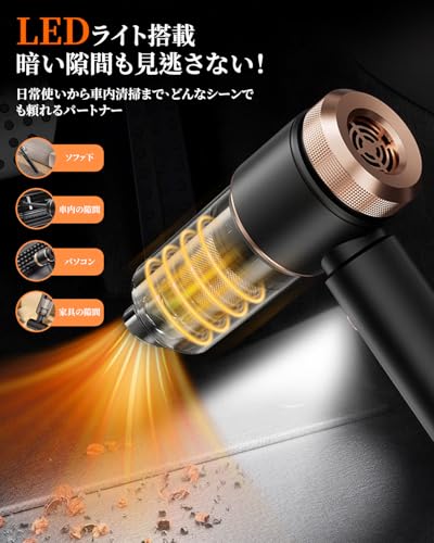 Cusly ハンディクリーナー Cusly 車用 掃除機 ハンディ掃除機 25000PA Type-C Cusly-XCQ の商品画像 5