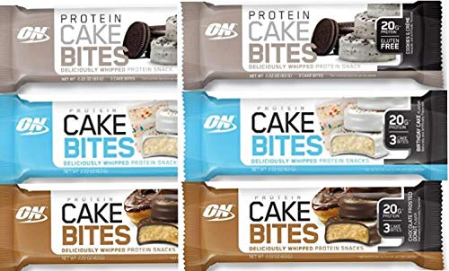 Optimum Nutrition Cake Bites, Variety Sampler Pack, Includes 2 Birthday Cake, 2 Chocolate
