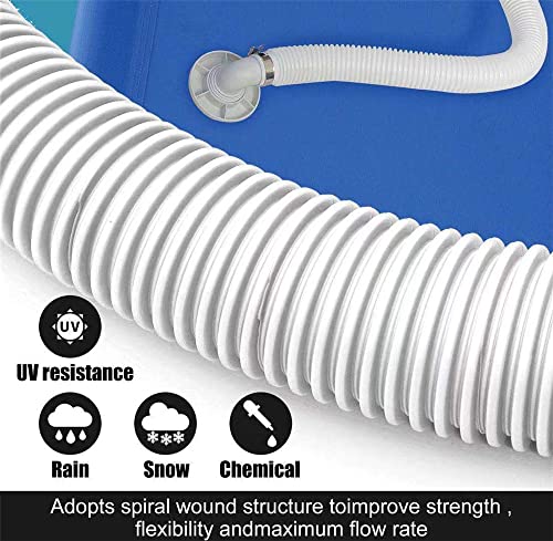 Extra Thick Pool Replacement Hose, 0.22" Thick 1.25 X 39" Replacement Hose, Compatible With 330Gph, 530Gph And 1000Gph Filter Pumps, Includes 4 Hose Clamps. (White) #TOP6