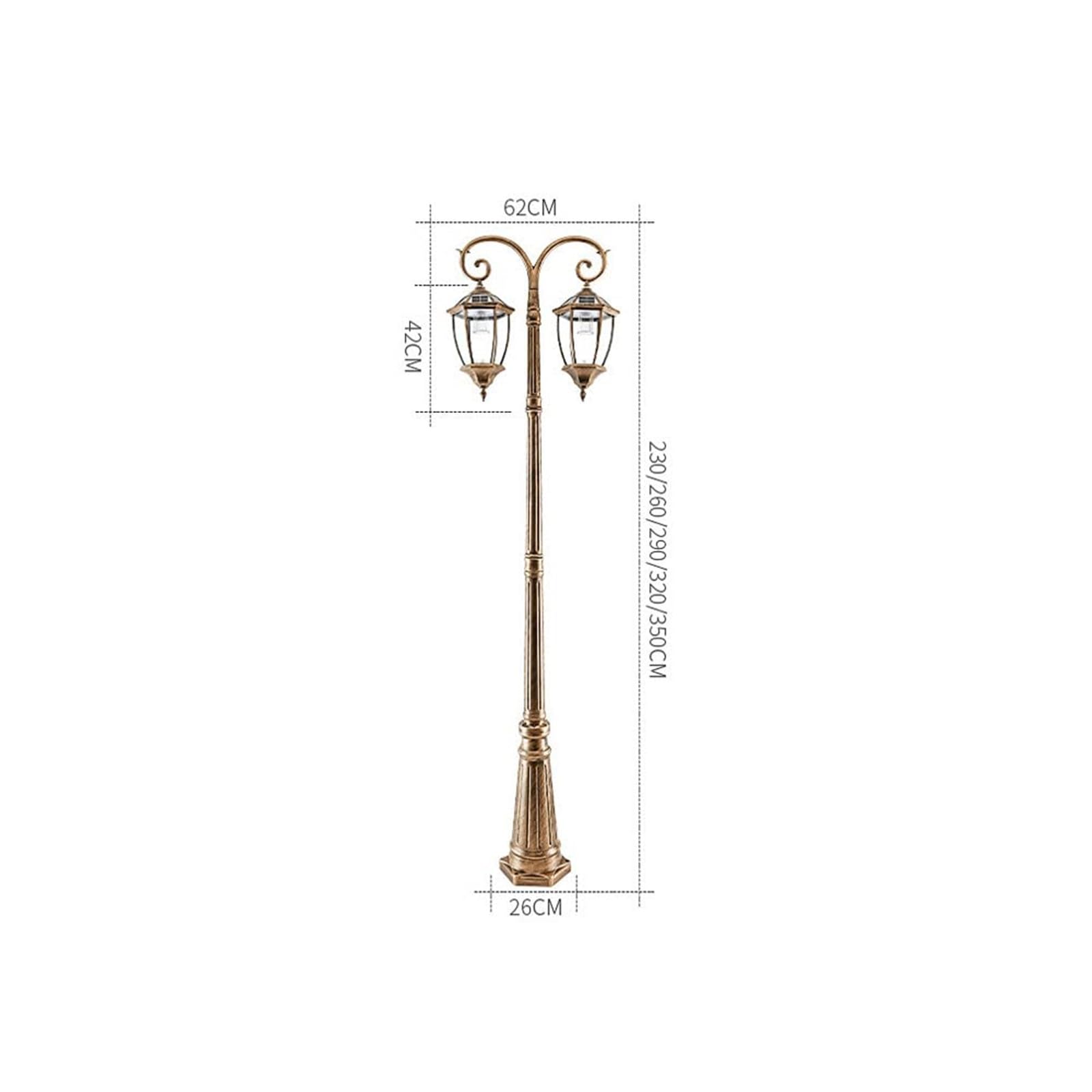Lampy Zewnętrzne Na Taras, Słupki Do Lamp Ogrodowych, Lampy Zewnętrzne, Solarne Lampy Uliczne, Zewnętrzne Słupki Do Lamp Ogrodowych, Wodoodporne Oświetlenie Na (Brązowy-Wysokość 350 Cm)