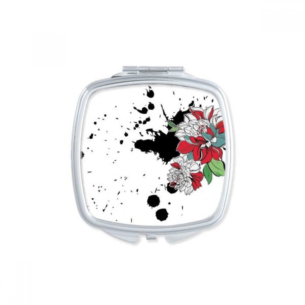 Miroir de poche aquarelle pivoine mignon pour vos retouches en voyage