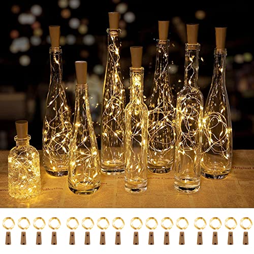 Image of Brightown 20 Pack Wine Bottle Lights with Cork, Warm White