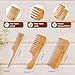 Maji Mama Natural Bamboo Comb Set Anti-Static Fine Wide Tooth Wooden Comb For Detangling Styling Thick Thin Straight Hair For Men or Women,Rat Tail Comb (Natural Hair Comb Set)