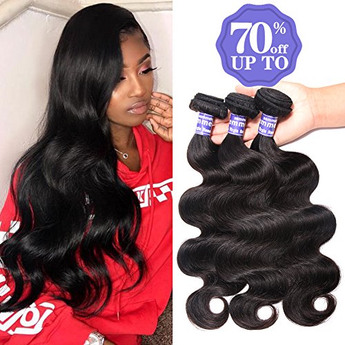 Semmely 8A Brazilian Hair 3 Bundles Body Wave 20 22 24 inch Unprocessed Virgin Human Hair Bundles Weave Natural Black Color