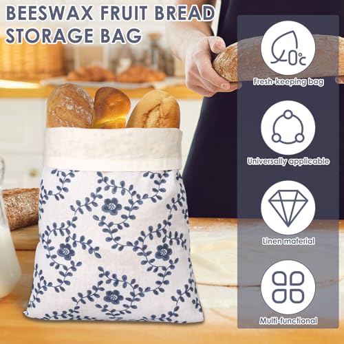 Bolsa de pan portátil para panadería y pícnic con película de cera de abejas integrada 4