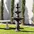 XBrand 51" 3-Tier Outdoor Waterfall Fountain, Weather-Resistant Resin Freestanding Water Feature with Pump, Brown