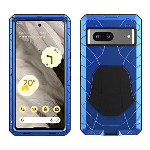 Foluu Case For Google Pixel 7 Case, Pixel 7 Metal Phone Case, Armor Aluminum Metal Shockproof Bumper Frame Case Soft Rubber Silicone Military Hard Case For Google Pixel 7 2022 (Blue) #TOP7