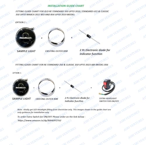 Image of 110W Minus Headlight Without Ring Round 7' LED Voltage 12V, Compatible with STD 350, Classic 350, Hunter 350, STD 350 R.B & Classic 350 R.B, Thar & Himalayan. High /Low Beam(Black,7 Inch)