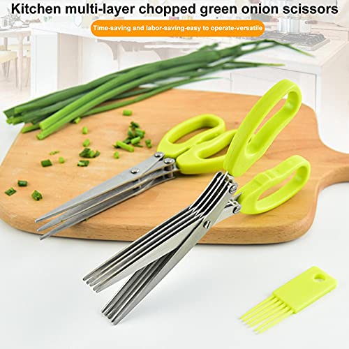 A/O Keuken- en kruidenschaar, 5 messen, roestvrij staal, multifunctioneel, kruidensnijden, haken, haken, met… - Image 4