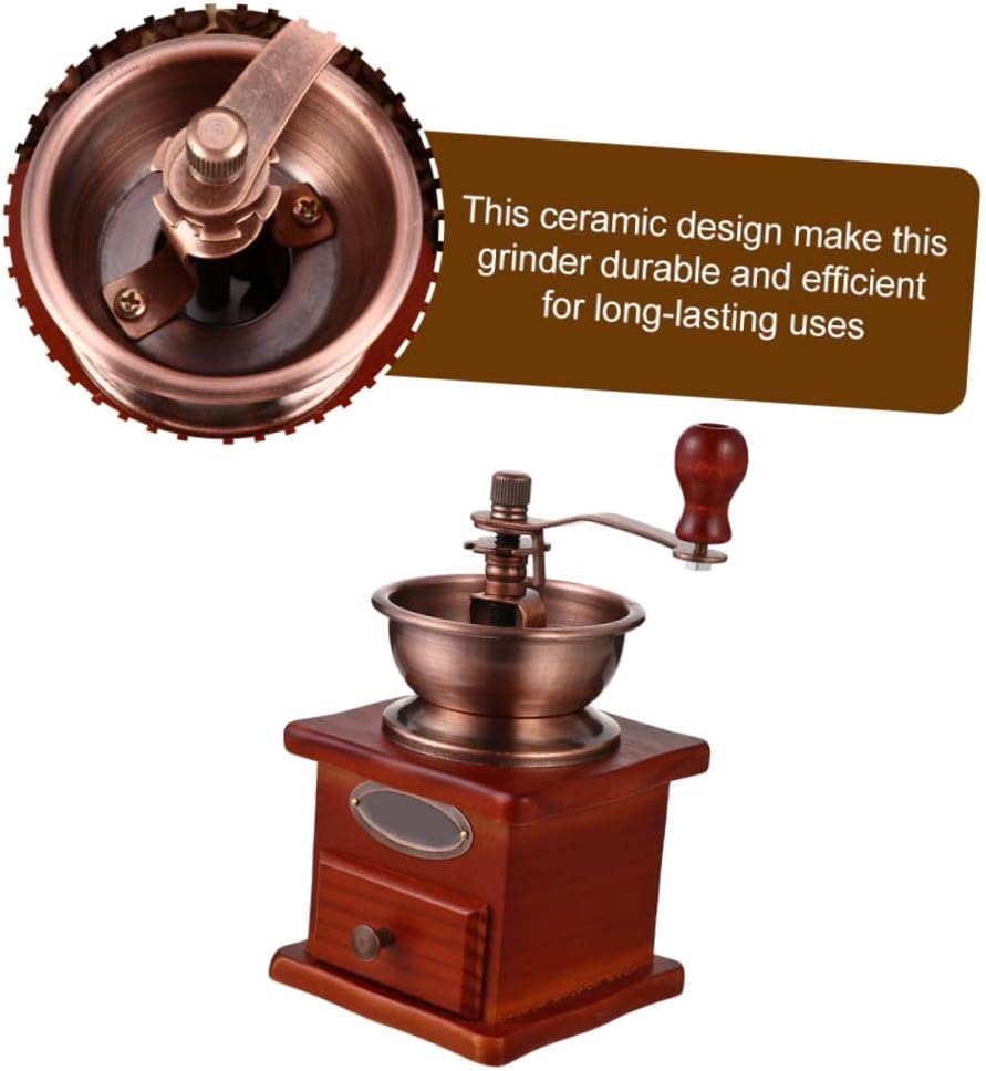 1Pc Manual Coffee Bean Grinder Portable Hand Grinder with Grinding Core Traditional Design for Fresh Ground Coffee for Home and Travel