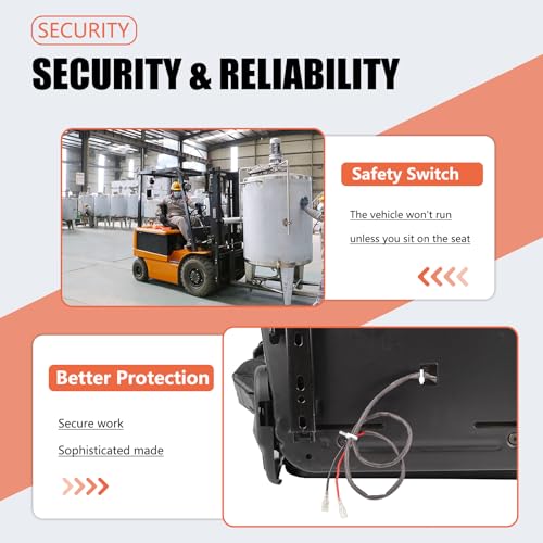 Image of Universal Forklift Seat with Adjustable Back,Armrest,Micro Switch and Slide for Tractor,Excavator Skid Loader Backhoe Dozer Telehandler