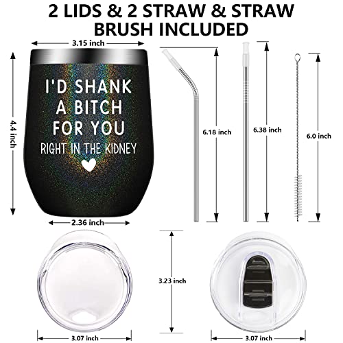 Ficsowy Best Friend Bff Gifts For Women, Funny Friendship Gifts For Friends, Birthday Gifts For Female Friends, Women, Sister Gifts For You 12Oz Tumbler (Glitter Gradient) #TOP2