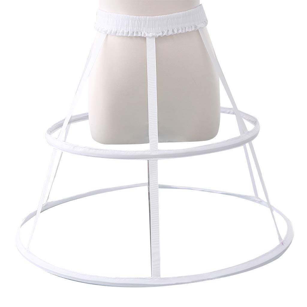 Donne Ragazze Elastico Cintura Regolabile Pannier Petticoat Bianco Nero