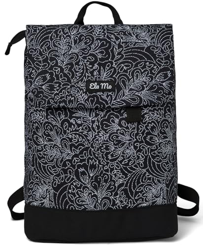Ela Mo Rucksack Damen - Daypack schön u. durchdacht - Laptop Rucksäcke für Frauen - Anti Diebstahl Tasche für Schule, Uni, Business (Dots)
