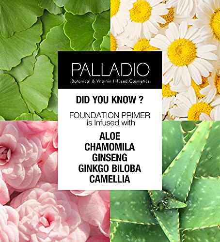 Palladio Foundation Primer, Lightweight And Velvety Primer With Aloe Vera And Chamomile, Wear Alone Or As Foundation Base, Minimizes Fine Lines And Pores, Helps Makeup Last Longer, 0.674 Oz #TOP3
