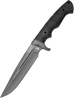 HOKC Jaguar-M | 602-780421 | Hunting Knife, Tactical Knife by Official Dealer - Designed by Russian Master Aleksander Biryukov - Advanced Guard, G10 Handle, Full Tang Construction, Long and Durable AUS8 Stainless Steel, Black Titanium Coated - Ideal for Camping & Hunting - НОКС