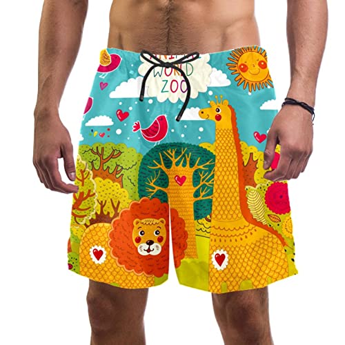Maillots de bain pour hommes Zoon orange short de plage léger imprimé