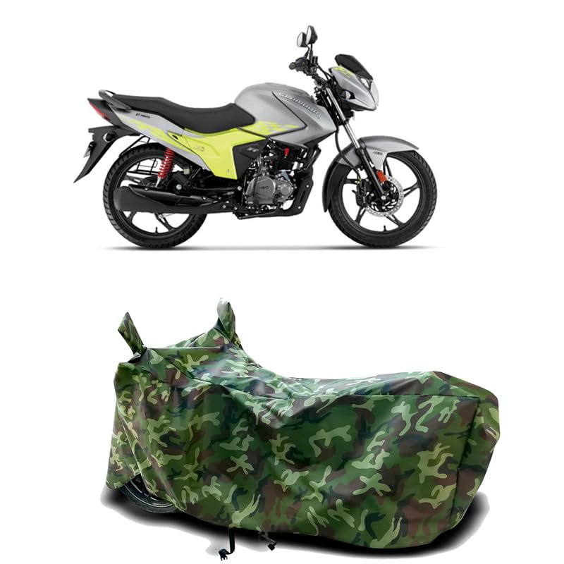 Image of DUFFEL-100% Heat Protection Two Wheeler Bike /Scooty Body Cover for Hero Glamour Blaze Water Resistance /UV-Rays /Birds Dropping /Scratchproof /Dust Proof /Waterproof[Green Jungle Print]