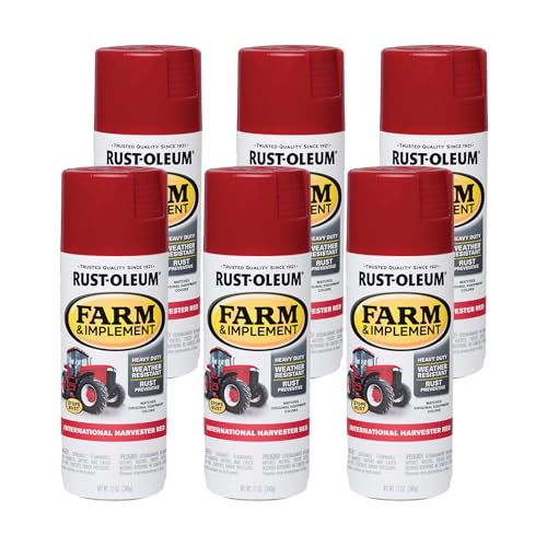 Image of Rust-Oleum 280127-6PK Specialty Farm & Implement Spray Paint, 12 Oz, Gloss International Harvester Red, 6 Pack