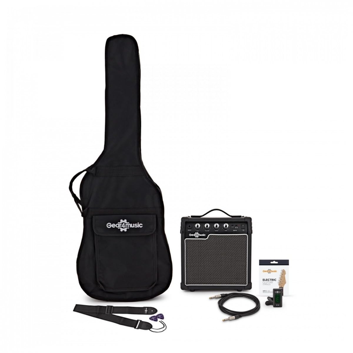 Gear4music Chitarra Elettrica Junior 3/4 con Amplificatore Rosso | Per giovani musicisti, 3 pickup single coil con selettore a 5 posizioni, ampli 10W con uscita cuffie