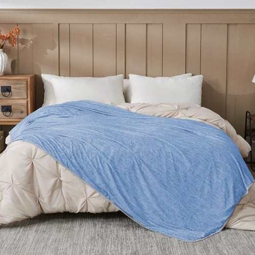 Image of Cooling Blanket Throw Size 50 inchx70 inch, Summer Lightweight Breathable Ice Blanket, Cooling Blankets for Hot Sleepers Night Sweats Adults Absorb Heat Keep Cool